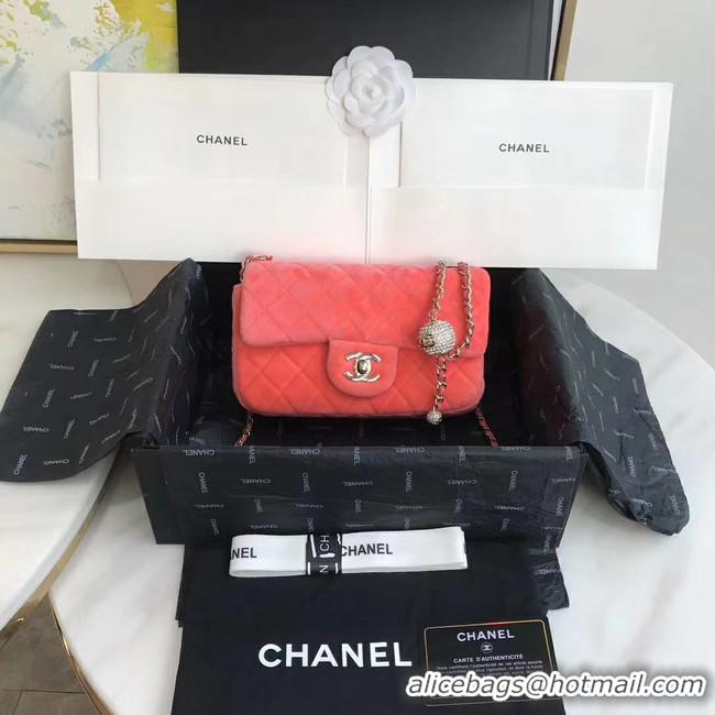 Best Price Chanel Original Small velvet flap bag AS1792 Watermelon red