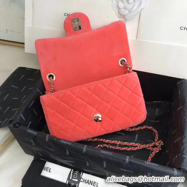 Best Price Chanel Original Small velvet flap bag AS1792 Watermelon red