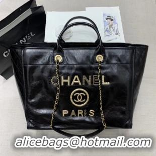 Fashion Luxury Chanel cowhide Tote Shopping Bag A66942 black