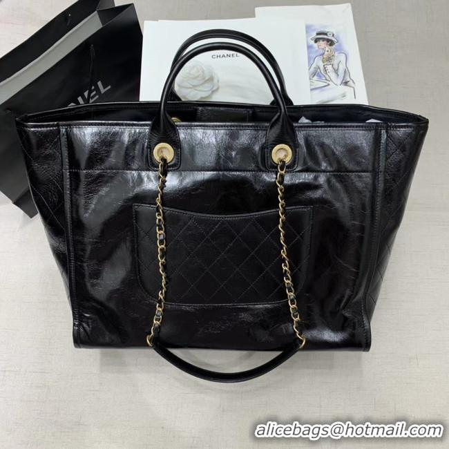 Fashion Luxury Chanel cowhide Tote Shopping Bag A66942 black