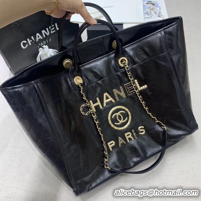 Fashion Luxury Chanel cowhide Tote Shopping Bag A66942 black