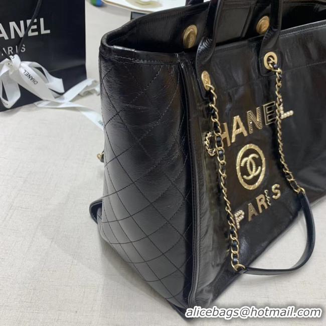 Fashion Luxury Chanel cowhide Tote Shopping Bag A66942 black