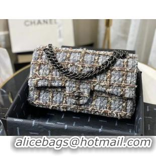 Best Product Chanel Original flap bag Twill soft A01112 grey