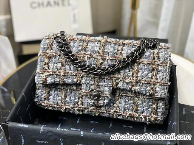 Best Product Chanel Original flap bag Twill soft A01112 grey