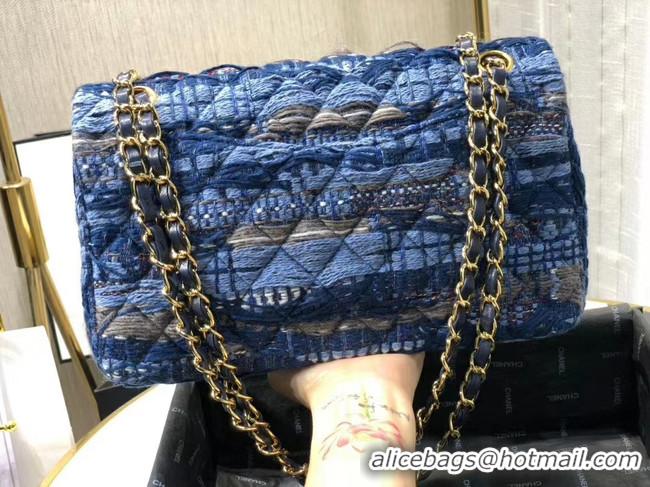 Good Quality Chanel Original flap bag Twill soft A01112 blue