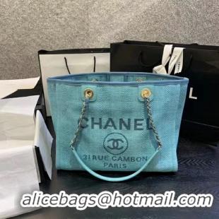 Durable Chanel Large Shoulder Bag A67001 sky blue