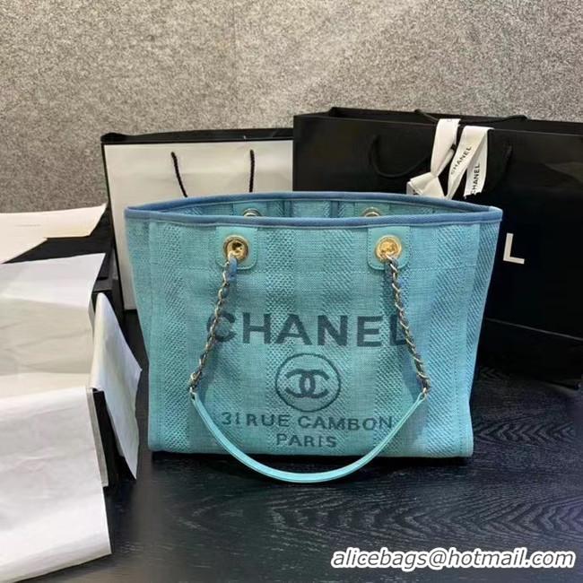 Durable Chanel Large Shoulder Bag A67001 sky blue