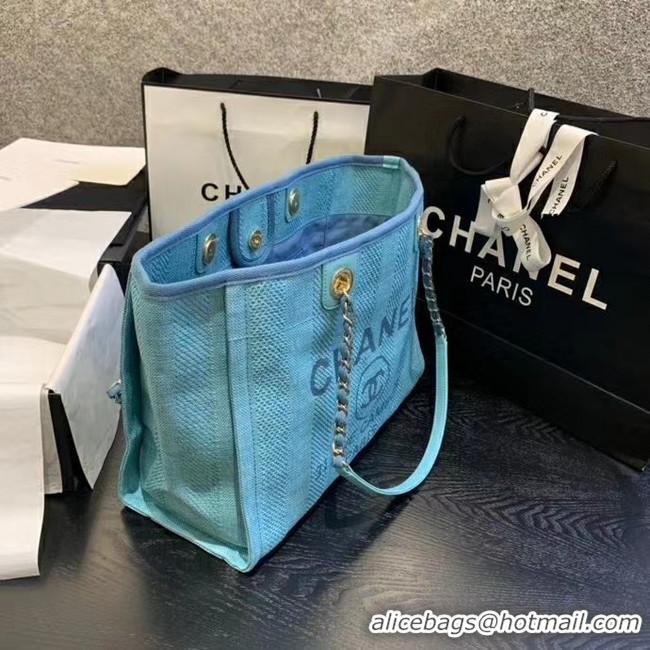 Durable Chanel Large Shoulder Bag A67001 sky blue