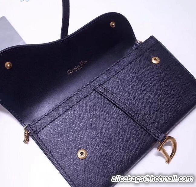 Cheapest Dior Calfskin Saddle Clutch with Chain CD2101 Black 2019