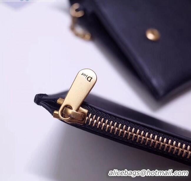 Cheapest Dior Calfskin Saddle Clutch with Chain CD2101 Black 2019