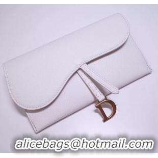 Discount Dior Calfskin Saddle Clutch with Chain CD2101 White 2019