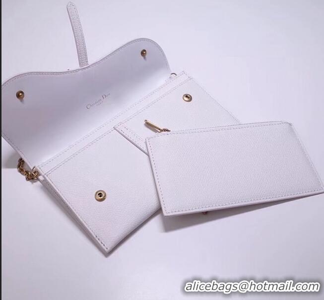 Discount Dior Calfskin Saddle Clutch with Chain CD2101 White 2019