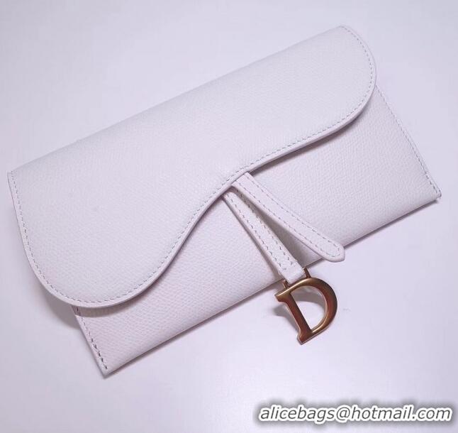 Discount Dior Calfskin Saddle Clutch with Chain CD2101 White 2019