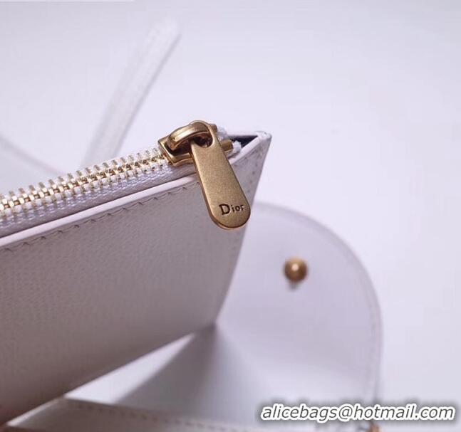 Discount Dior Calfskin Saddle Clutch with Chain CD2101 White 2019