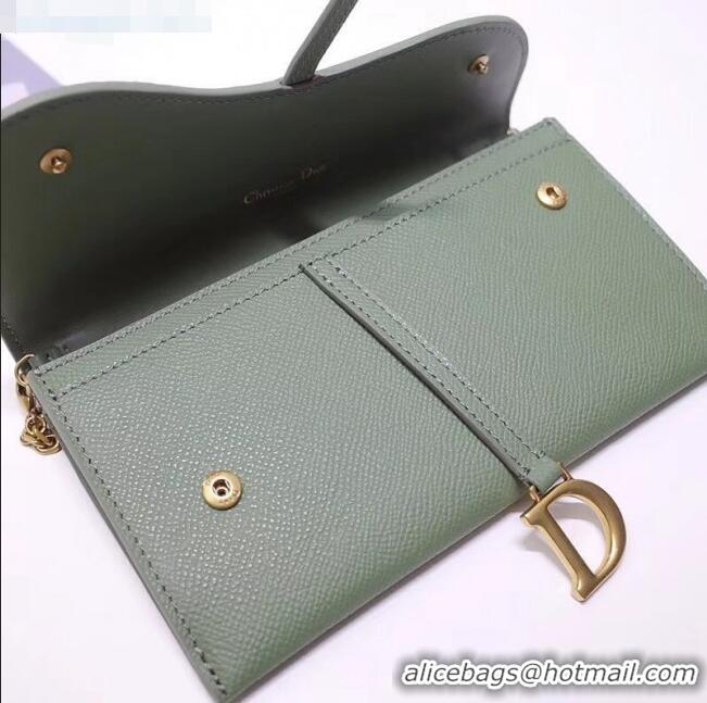 Top Quality Dior Calfskin Saddle Clutch with Chain CD2101 Jade 2019