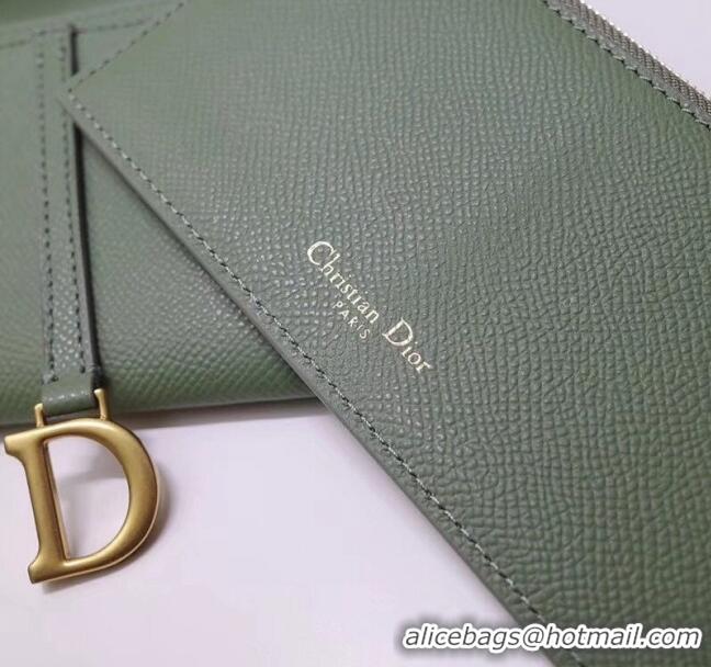 Top Quality Dior Calfskin Saddle Clutch with Chain CD2101 Jade 2019