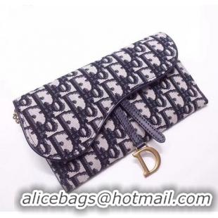 Best Price Dior Oblique Jacquard Canvas Saddle Clutch with Chain D12105 2019