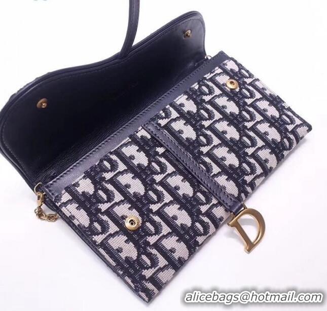 Best Price Dior Oblique Jacquard Canvas Saddle Clutch with Chain D12105 2019