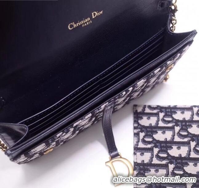 Best Price Dior Oblique Jacquard Canvas Saddle Clutch with Chain D12105 2019