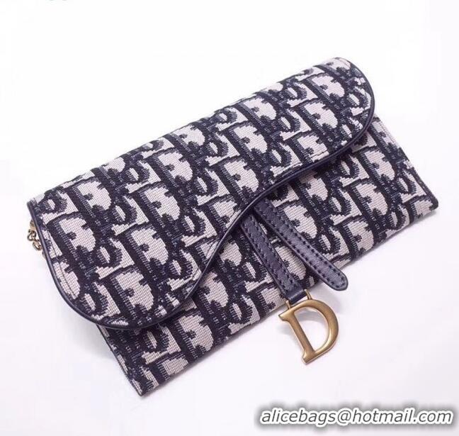 Best Price Dior Oblique Jacquard Canvas Saddle Clutch with Chain D12105 2019