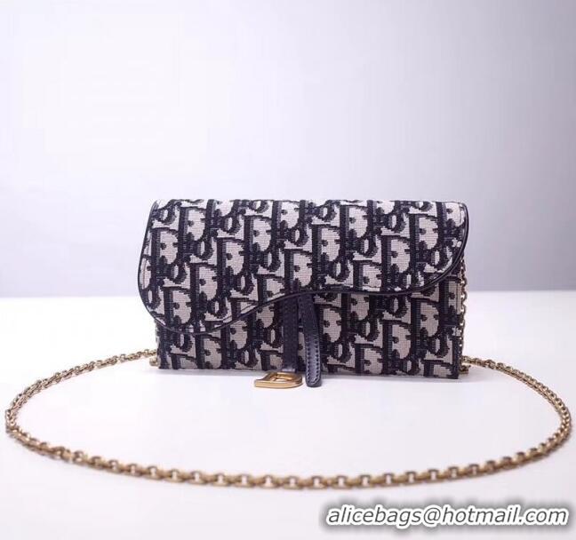 Best Price Dior Oblique Jacquard Canvas Saddle Clutch with Chain D12105 2019