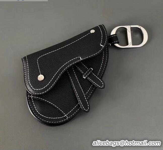 Free Shipping Discount Dior Man's Black Calfskin Saddle Wallet CD2838