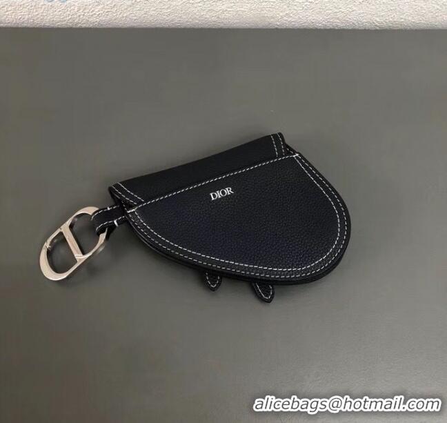 New Stylish Dior Man's Calfskin Saddle Wallet CD2838 Navy Blue