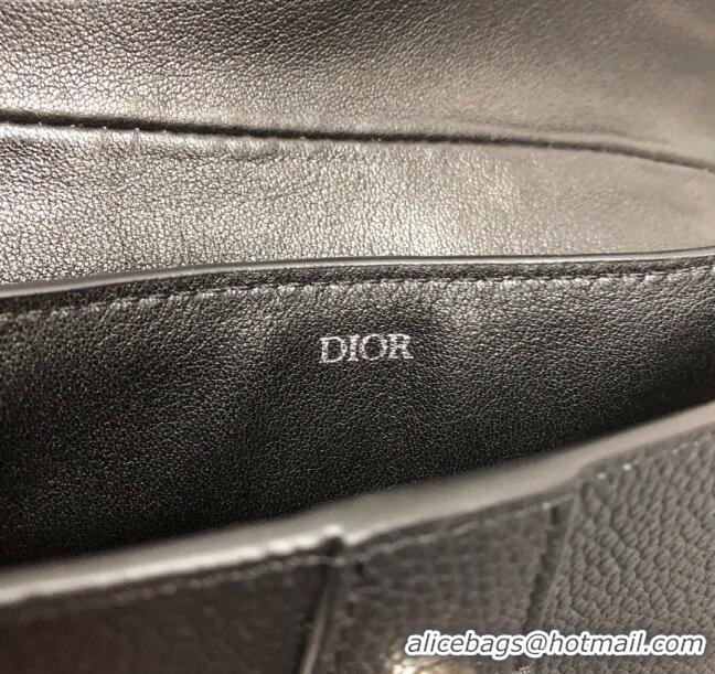 Wholesale Dior Saddle Clutch in Blue Oblique Jacquard Canvas and Black Leather CD2721