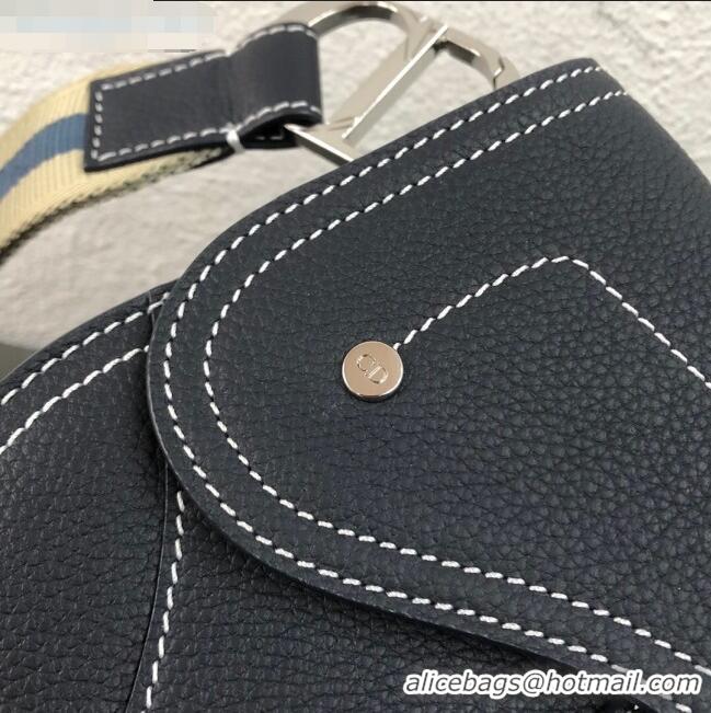 Top Quality Dior Saddle Leather Clutch CD2721 Dark Blue