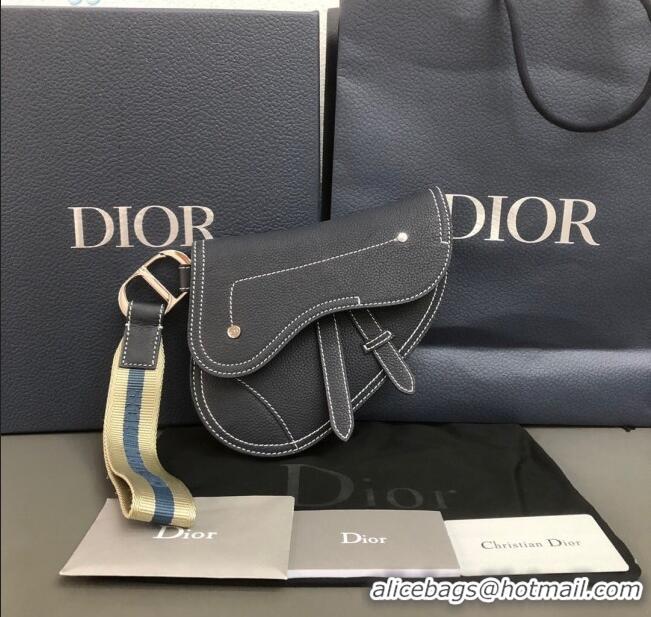 Top Quality Dior Saddle Leather Clutch CD2721 Dark Blue