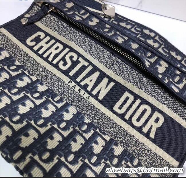 Grade Discount Dior Clutch/Crossbody Bag in Blue Oblique Jacquard Canvas CD0343