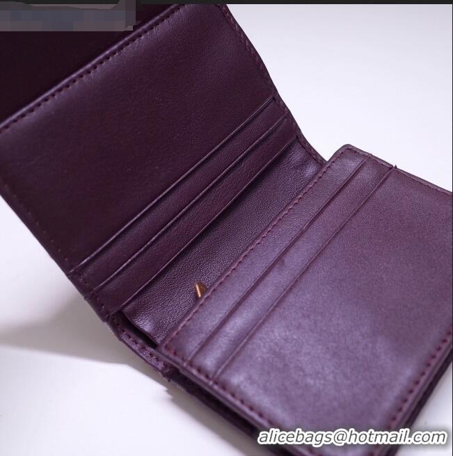 High Quality Dior Saddle Small Wallet in Burgundy Oblique Jacquard Canvas CD2738