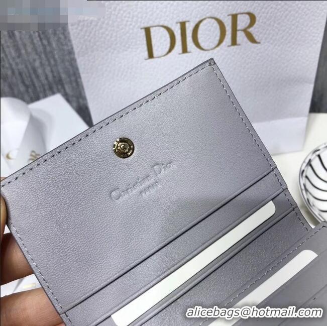 Spot Bulk Dior Short Wallet in Phenix Fairy Tale Print Grey Calfskin 2019 CD1328