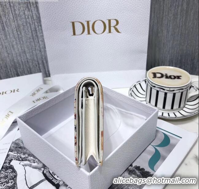 New Style Dior Short Wallet in KaléiDiorscopic Print Calfskin CD1329