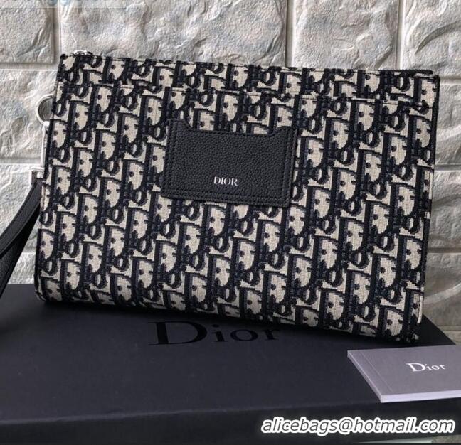 New Design Dior Men's Oblique Canvas Zipped Pouch CD2467