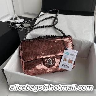 Unique Style Chanel Original flap bag Sequins&sheepskin AS1448 Burgundy