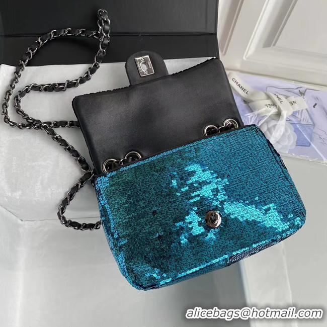 Stylish Chanel Original flap bag Sequins&sheepskin AS1448 blue