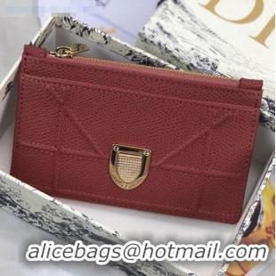 Cheap Classic Dior Diorama Calfskin Coin Purse Wallet CD2001 Burgundy 2019 