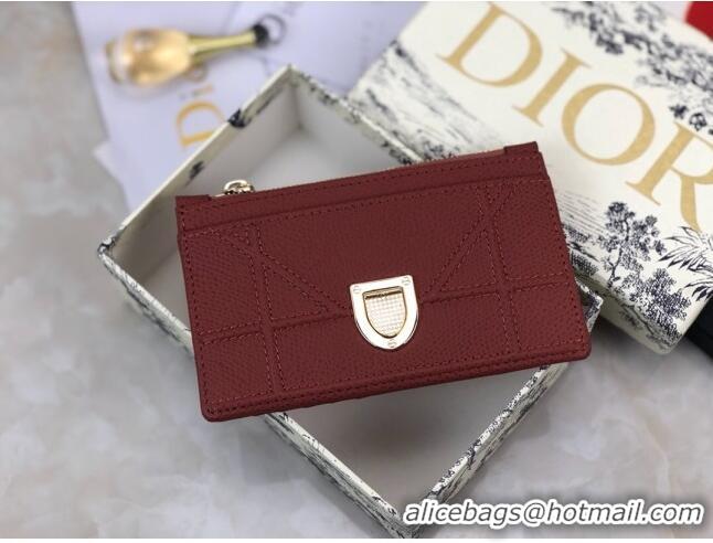 Cheap Classic Dior Diorama Calfskin Coin Purse Wallet CD2001 Burgundy 2019 