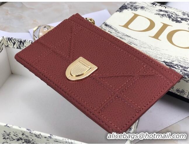 Cheap Classic Dior Diorama Calfskin Coin Purse Wallet CD2001 Burgundy 2019 