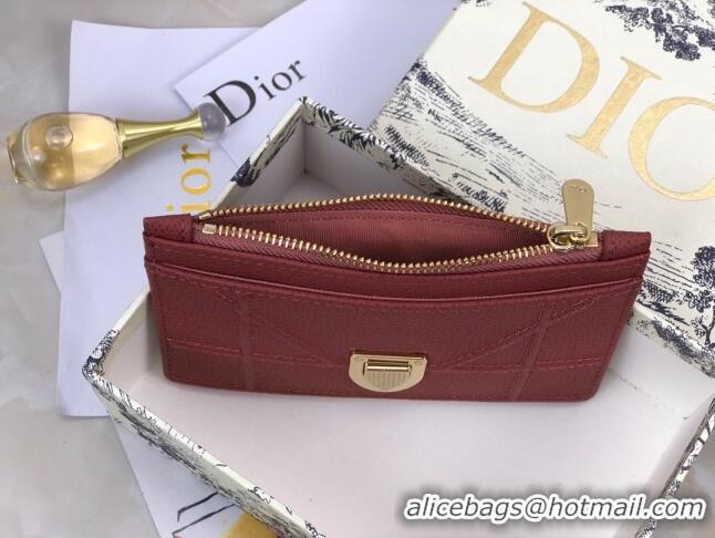 Cheap Classic Dior Diorama Calfskin Coin Purse Wallet CD2001 Burgundy 2019 