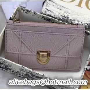 New Luxury Dior Diorama Calfskin Coin Purse Wallet CD2001 Light Purple 2019