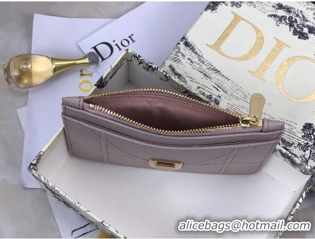 New Luxury Dior Diorama Calfskin Coin Purse Wallet CD2001 Light Purple 2019