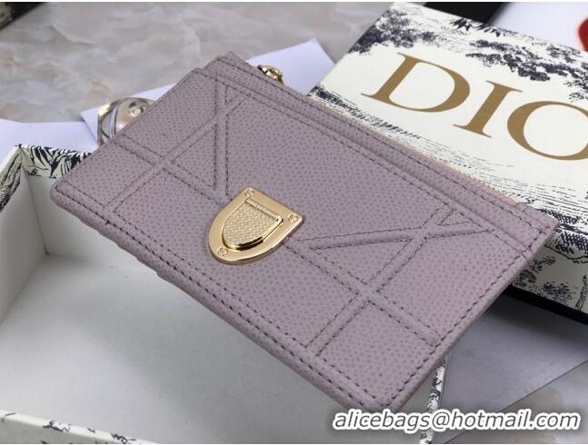 New Luxury Dior Diorama Calfskin Coin Purse Wallet CD2001 Light Purple 2019