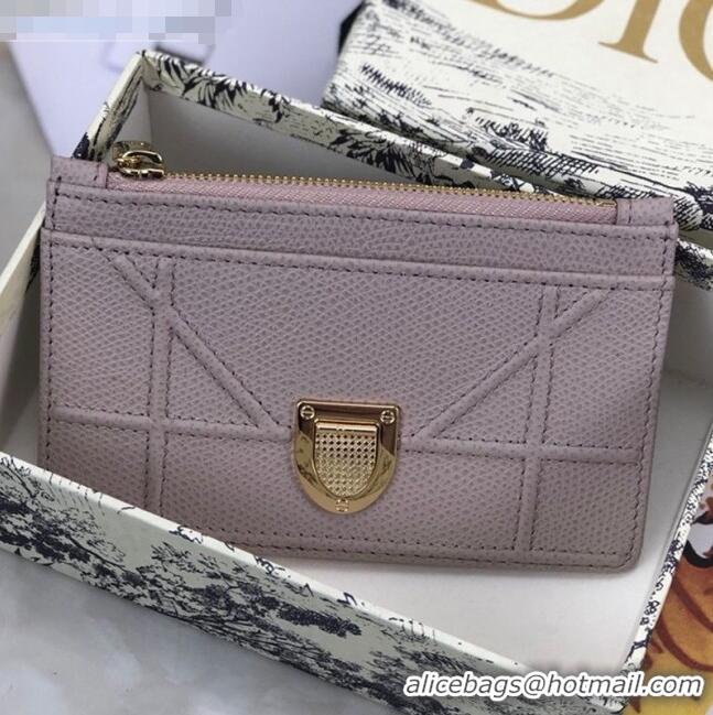 New Luxury Dior Diorama Calfskin Coin Purse Wallet CD2001 Light Purple 2019