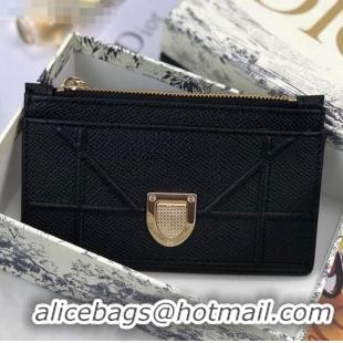 New Style Dior Diorama Calfskin Coin Purse Wallet CD2001 Black 2019