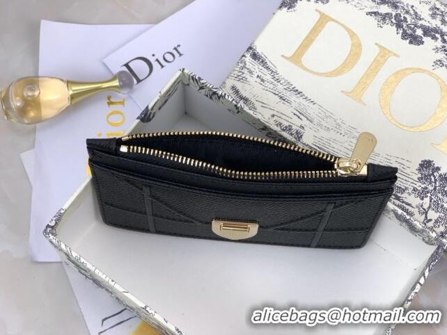 New Style Dior Diorama Calfskin Coin Purse Wallet CD2001 Black 2019