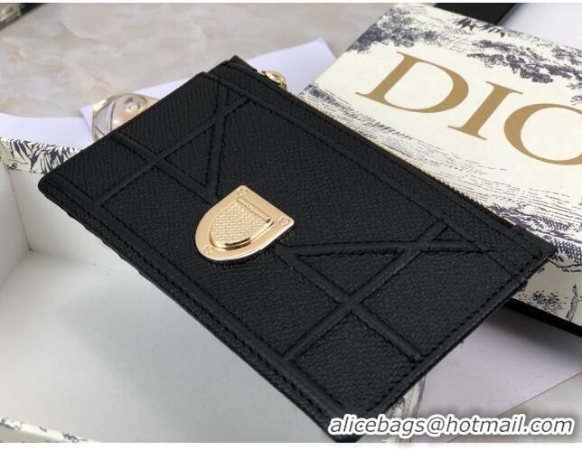 New Style Dior Diorama Calfskin Coin Purse Wallet CD2001 Black 2019