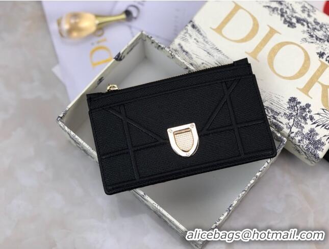 New Style Dior Diorama Calfskin Coin Purse Wallet CD2001 Black 2019