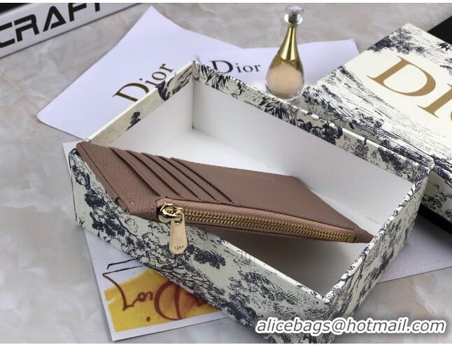 Elegant Cheap Dior Diorama Calfskin Coin Purse Wallet CD2001 Khaki 2019